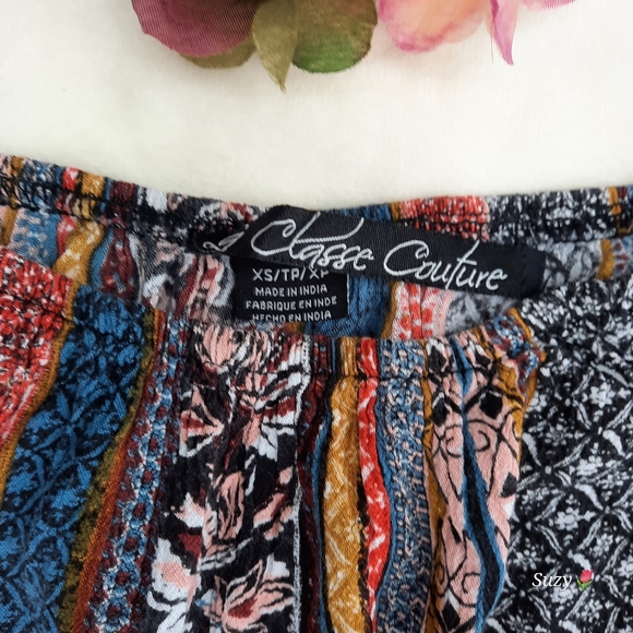 CLASSE COUTURE Off-Shoulder Romper Shorts, Tassle Drawstrings - Picture 3 of 3